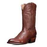 Round Toe Low Heel Men Boots