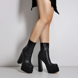 Square Toe Double Platform Boots