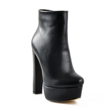 Platform Round Toe Chunky Heel Ankle Boots
