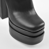 Square Toe Double Platform Boots