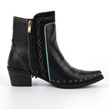 Poined Toe Tassel Buckle Ankle Boots