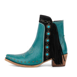 Poined Toe Tassel Buckle Ankle Boots
