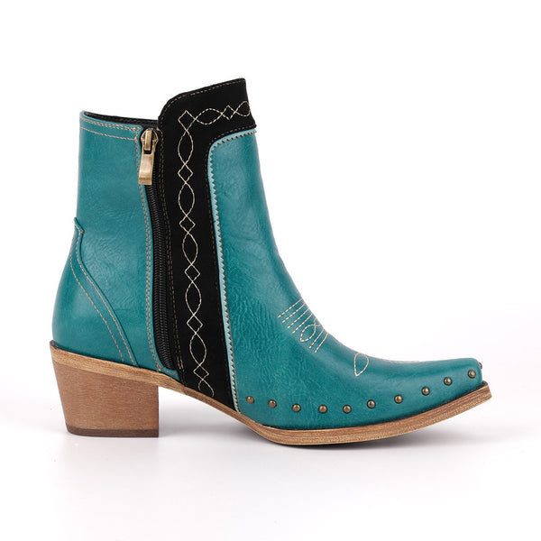 Poined Toe Tassel Buckle Ankle Boots