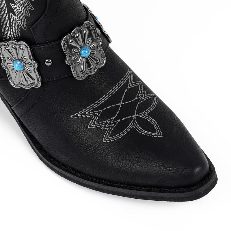 Pointed Toe Western Embroidered Boots