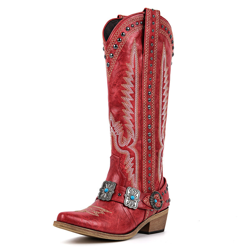 Pointed Toe Western Embroidered Boots