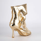 Open Toe High Heel Ankle Boots