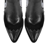 Pointed Toe Diamond Tassel Thick Heel Boots