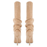 Suede Stiletto Heel Loose Fitting Women Boots