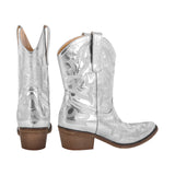 Embroidered Pointed Toe Ankle Western Boots