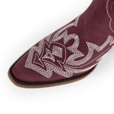 Embroidered Pointed Toe Ankle Western Boots