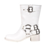 Chunky Heel Buckle Ankle Boots