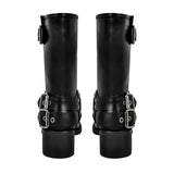 Chunky Heel Buckle Ankle Boots