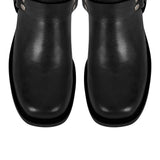 Chunky Heel Buckle Ankle Boots