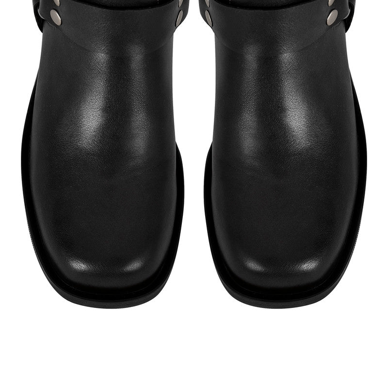 Chunky Heel Buckle Ankle Boots