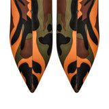 Camouflage Pointed Toe Fold Over Wedge High Boots