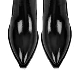 Pointed Toe Buckle Slip on Ankle Boots