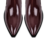 Pointed Toe Buckle Slip on Ankle Boots