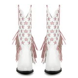 Star Fringe Mid-Calf Cowboy Boots