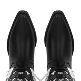 Star Fringe Mid-Calf Cowboy Boots