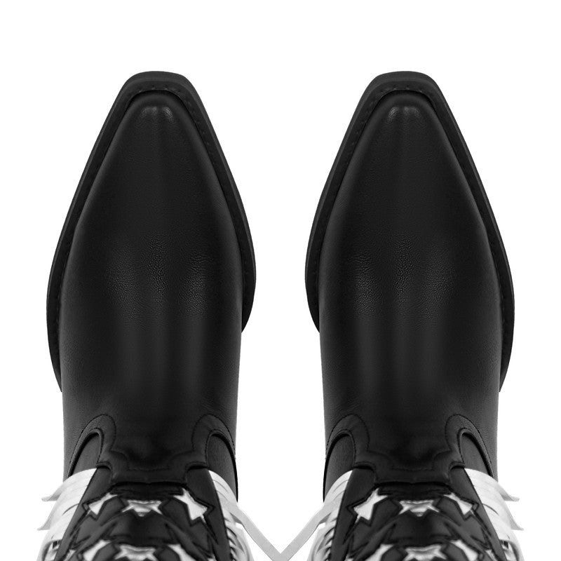 Star Fringe Mid-Calf Cowboy Boots