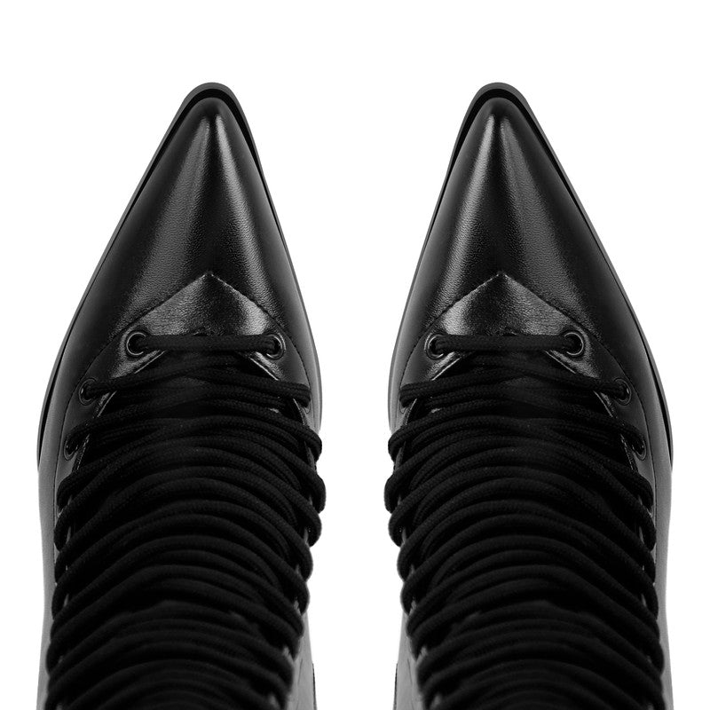 Pointed Toe Strap Stiletto High Heels Boots
