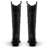 Rivet Cowboy Patchwork Mid-Calf Boots