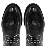 Rivet Cowboy Patchwork Mid-Calf Boots