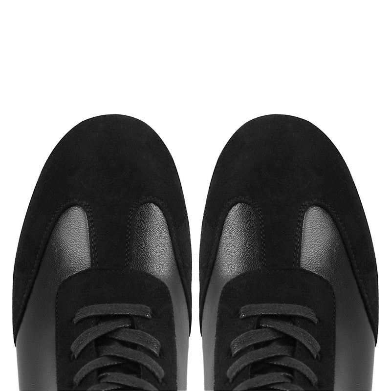 Round Toe Lace-up Boxing Ankle Boots