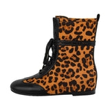 Round Toe Lace-up Boxing Ankle Boots
