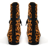 Round Toe Lace-up Boxing Ankle Boots
