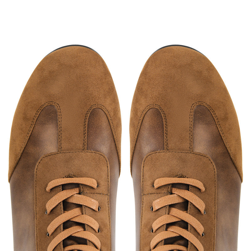 Round Toe Lace-up Boxing Ankle Boots