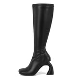 Round Toe Chunky Heel Boots