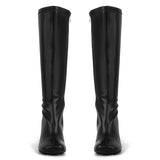 Round Toe Chunky Heel Boots