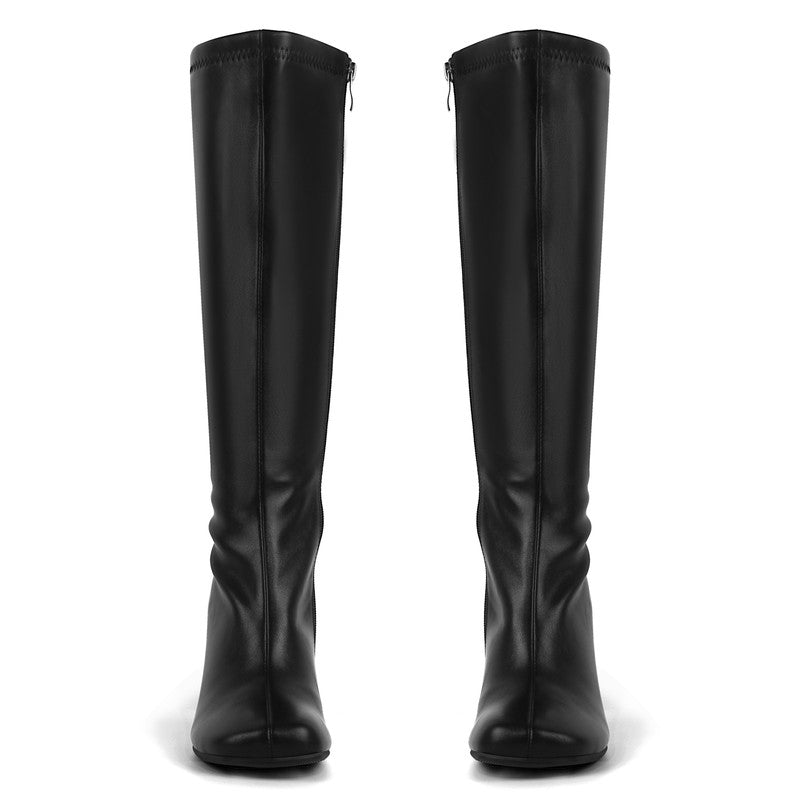 Round Toe Chunky Heel Boots