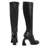 Round Toe Chunky Heel Boots