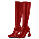 Round Toe Chunky Heel Boots