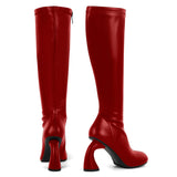 Round Toe Chunky Heel Boots