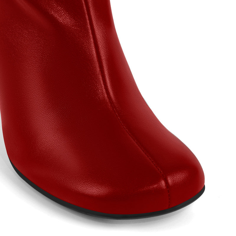 Round Toe Chunky Heel Boots