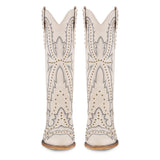 Pointed Toe Embroidered Block Heel Western Boots