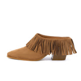 Pointed Toe Tassel Ankle Boots