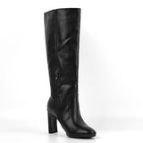 Rounted Toe High Heel Boots