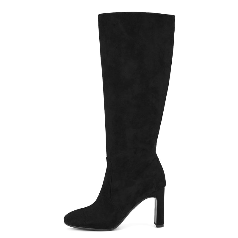 Rounted Toe High Heel Boots