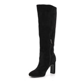 Rounted Toe High Heel Boots