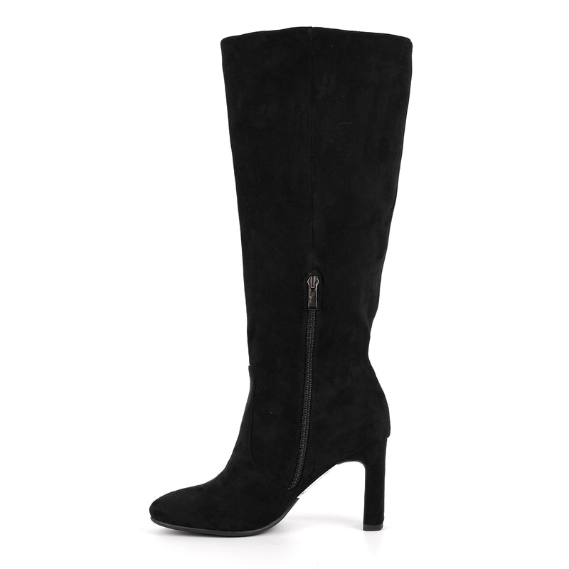 Rounted Toe High Heel Boots