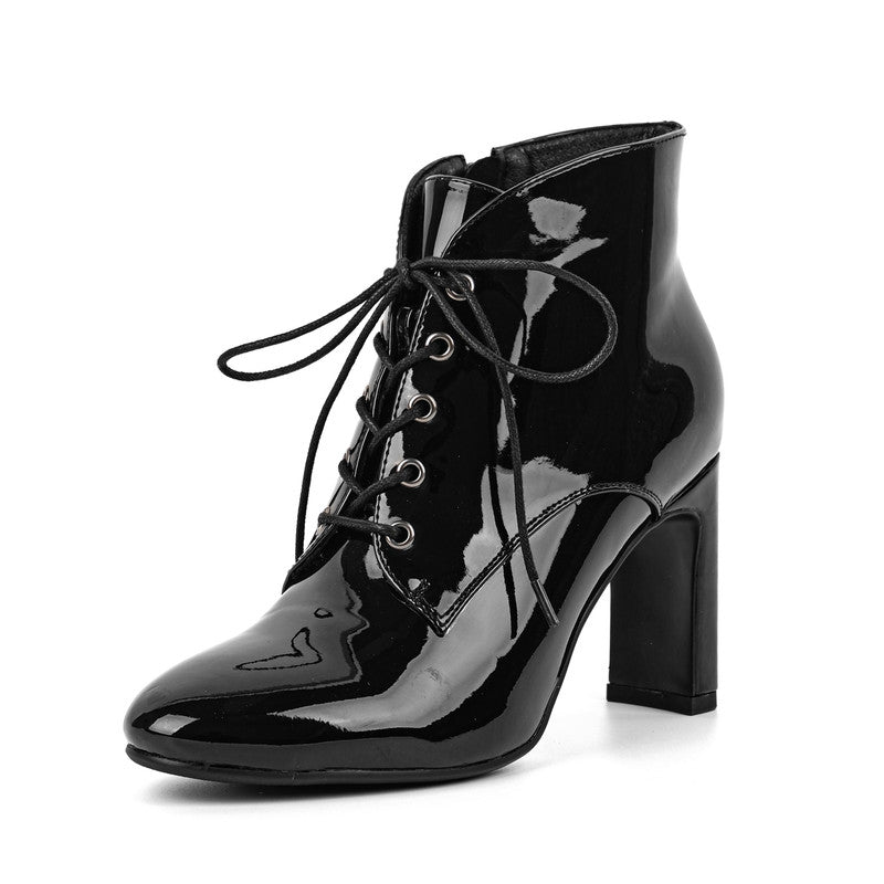 Pointed Toe Laces Up Ankle Boots