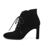 Pointed Toe Laces Up Ankle Boots