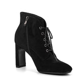 Pointed Toe Laces Up Ankle Boots