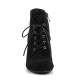 Pointed Toe Laces Up Ankle Boots
