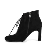 Pointed Toe Laces Up Ankle Boots