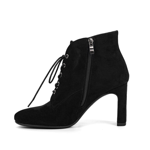 Pointed Toe Laces Up Ankle Boots